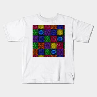 Bohemian Granny Square Afghan Pattern Kids T-Shirt